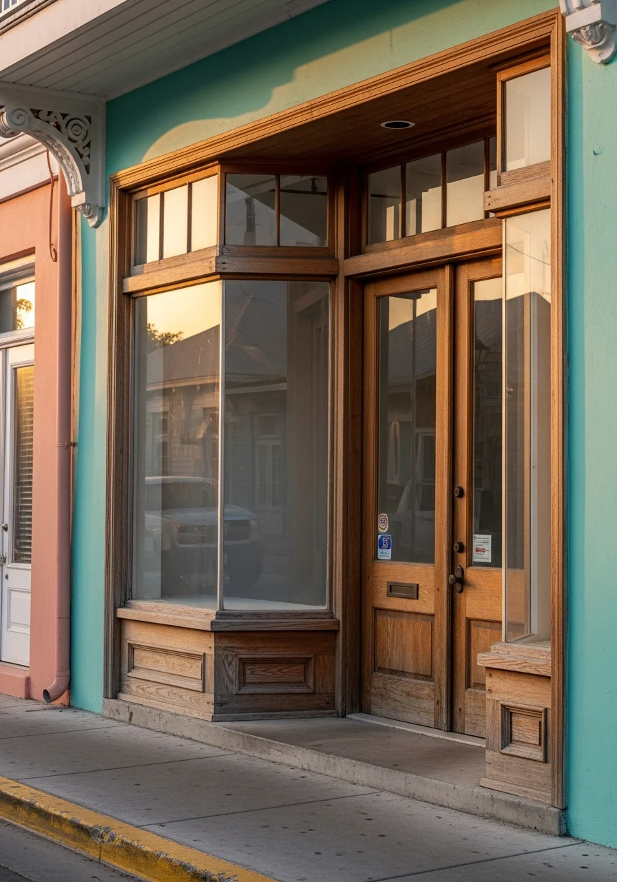 Key West commercial building with period details and street-level presence.