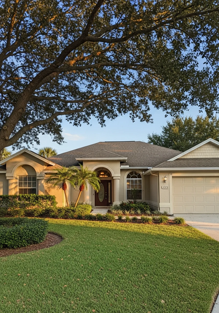 Pinellas County suburban home with well-maintained yard and clear property lines.